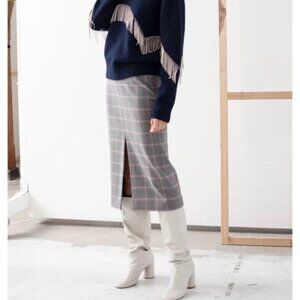 & Other Stories Front Slit Wool Blend Pencil Skirt